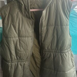 Olive Green Puffer Vest